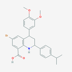 6-Bromo-4-(3,4-dimethoxyphenyl)-2-[4-(propan-2-yl)phenyl]-1,2,3,4-tetrahydroquinoline-8-carboxylic acid