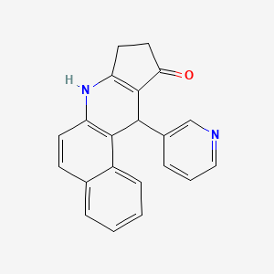 molecular formula C21H16N2O B11068279 11-(3-Pyridyl)-7,8,9,11-tetrahydro-10H-benzo[F]cyclopenta[B]quinolin-10-one 