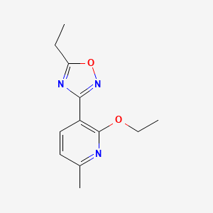 molecular formula C12H15N3O2 B11068283 2-Ethoxy-3-(5-ethyl-1,2,4-oxadiazol-3-yl)-6-methylpyridine 