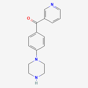 molecular formula C16H17N3O B11068296 (4-(Piperazin-1-yl)phenyl)(pyridin-3-yl)methanone 