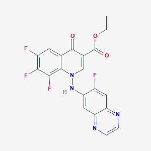 molecular formula C20H12F4N4O3 B11068307 Ethyl 6,7,8-trifluoro-1-[(7-fluoroquinoxalin-6-yl)amino]-4-oxo-1,4-dihydroquinoline-3-carboxylate 