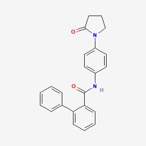 molecular formula C23H20N2O2 B11068344 N-[4-(2-oxopyrrolidin-1-yl)phenyl]biphenyl-2-carboxamide 