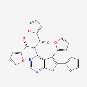 N-[5,6-di(furan-2-yl)furo[2,3-d]pyrimidin-4-yl]-N-(furan-2-ylcarbonyl)furan-2-carboxamide