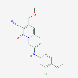 N-(3-chloro-4-methoxyphenyl)-2-[3-cyano-4-(methoxymethyl)-6-methyl-2-oxopyridin-1(2H)-yl]acetamide