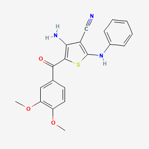 4-Amino-5-[(3,4-dimethoxyphenyl)carbonyl]-2-(phenylamino)thiophene-3-carbonitrile