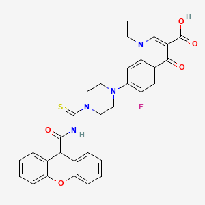 1-ethyl-6-fluoro-4-oxo-7-{4-[(9H-xanthen-9-ylcarbonyl)carbamothioyl]piperazin-1-yl}-1,4-dihydroquinoline-3-carboxylic acid