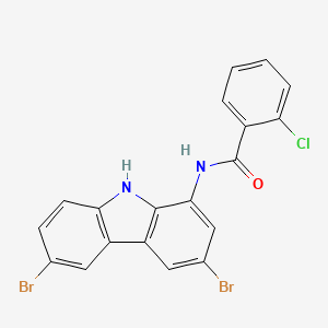 2-chloro-N-(3,6-dibromo-9H-carbazol-1-yl)benzamide