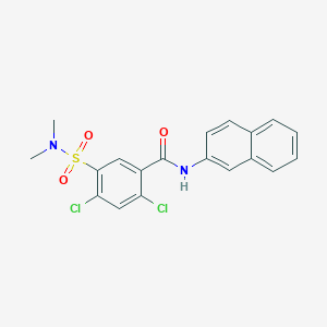 molecular formula C19H16Cl2N2O3S B11068469 2,4-dichloro-5-(dimethylsulfamoyl)-N-(naphthalen-2-yl)benzamide 