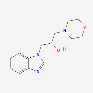 molecular formula C14H19N3O2 B11068481 1H-1,3-Benzimidazole-1-ethanol, alpha-(4-morpholinylmethyl)- 