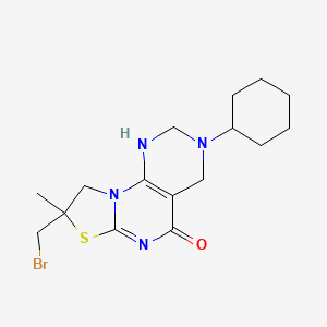 8-(bromomethyl)-3-cyclohexyl-8-methyl-1,2,3,4,8,9-hexahydro-5H-pyrimido[5,4-e][1,3]thiazolo[3,2-a]pyrimidin-5-one