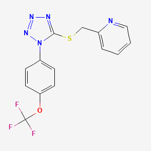 2-[({1-[4-(trifluoromethoxy)phenyl]-1H-tetrazol-5-yl}sulfanyl)methyl]pyridine