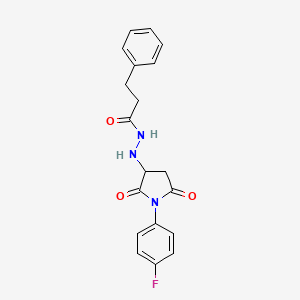 N'-[1-(4-fluorophenyl)-2,5-dioxopyrrolidin-3-yl]-3-phenylpropanehydrazide