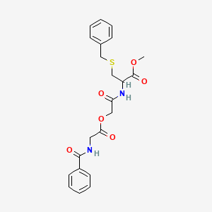 molecular formula C22H24N2O6S B11068588 methyl S-benzyl-N-({[N-(phenylcarbonyl)glycyl]oxy}acetyl)cysteinate 