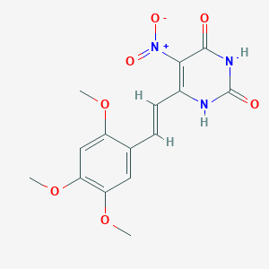 molecular formula C15H15N3O7 B11068619 5-nitro-6-[(E)-2-(2,4,5-trimethoxyphenyl)ethenyl]pyrimidine-2,4-diol 