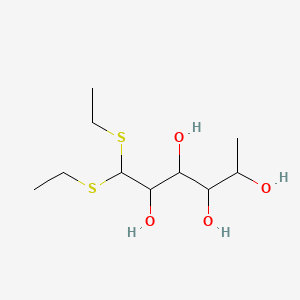 molecular formula C10H22O4S2 B11068629 1,1-Bis(ethylsulfanyl)hexane-2,3,4,5-tetrol CAS No. 5328-49-4