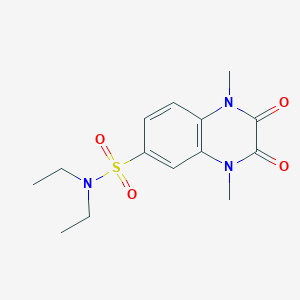 molecular formula C14H19N3O4S B11068637 N,N-diethyl-1,4-dimethyl-2,3-dioxo-1,2,3,4-tetrahydroquinoxaline-6-sulfonamide 