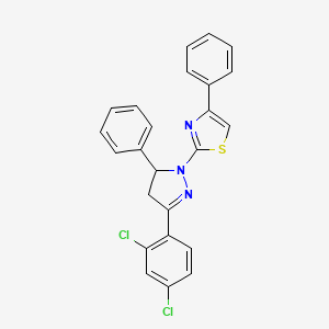 2-[3-(2,4-dichlorophenyl)-5-phenyl-4,5-dihydro-1H-pyrazol-1-yl]-4-phenyl-1,3-thiazole