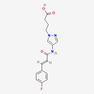 4-(4-{[(2E)-3-(4-fluorophenyl)prop-2-enoyl]amino}-1H-pyrazol-1-yl)butanoic acid