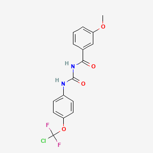 molecular formula C16H13ClF2N2O4 B11068728 Urea, 1-[4-(chlorodifluoromethoxy)phenyl]-3-(3-methoxybenzoyl)- 