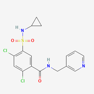 2,4-dichloro-5-(cyclopropylsulfamoyl)-N-(pyridin-3-ylmethyl)benzamide