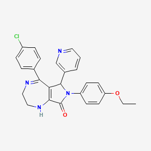 molecular formula C26H23ClN4O2 B11068745 5-(4-chlorophenyl)-7-(4-ethoxyphenyl)-6-pyridin-3-yl-2,3,6,7-tetrahydropyrrolo[3,4-e][1,4]diazepin-8(1H)-one 