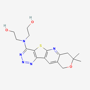 2-[(5,5-dimethyl-6-oxa-17-thia-2,12,13,14-tetrazatetracyclo[8.7.0.03,8.011,16]heptadeca-1(10),2,8,11(16),12,14-hexaen-15-yl)-(2-hydroxyethyl)amino]ethanol