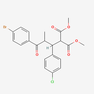 molecular formula C21H20BrClO5 B11068791 Dimethyl [3-(4-bromophenyl)-1-(4-chlorophenyl)-2-methyl-3-oxopropyl]propanedioate 