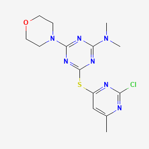 [4-(2-Chloro-6-methyl-pyrimidin-4-ylsulfanyl)-6-morpholin-4-yl-[1,3,5]triazin-2-yl]-dimethyl-amine