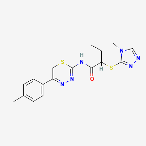 N-[5-(4-methylphenyl)-6H-1,3,4-thiadiazin-2-yl]-2-[(4-methyl-4H-1,2,4-triazol-3-yl)sulfanyl]butanamide