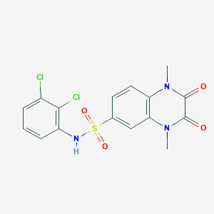 molecular formula C16H13Cl2N3O4S B11068842 N-(2,3-dichlorophenyl)-1,4-dimethyl-2,3-dioxo-1,2,3,4-tetrahydroquinoxaline-6-sulfonamide 