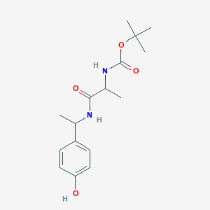 molecular formula C16H24N2O4 B11068849 [1-[1-(4-Hydroxyphenyl)ethylcarbamoyl]ethyl]carbamic acid, tert-butyl ester 