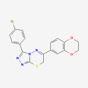 3-(4-bromophenyl)-6-(2,3-dihydro-1,4-benzodioxin-6-yl)-7H-[1,2,4]triazolo[3,4-b][1,3,4]thiadiazine