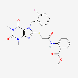 methyl 2-[({[7-(2-fluorobenzyl)-1,3-dimethyl-2,6-dioxo-2,3,6,7-tetrahydro-1H-purin-8-yl]sulfanyl}acetyl)amino]benzoate