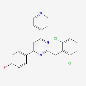 2-(2,6-Dichlorobenzyl)-4-(4-fluorophenyl)-6-(pyridin-4-yl)pyrimidine