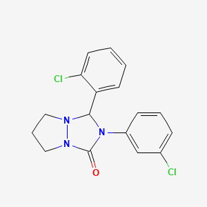 3-(2-chlorophenyl)-2-(3-chlorophenyl)tetrahydro-1H,5H-pyrazolo[1,2-a][1,2,4]triazol-1-one