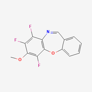 molecular formula C14H8F3NO2 B11068927 6,8,9-Trifluoro-7-methoxydibenzo[b,f][1,4]oxazepine 