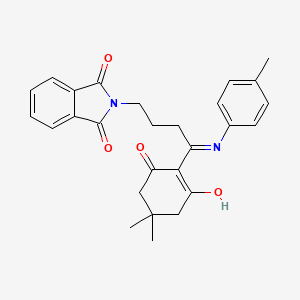 2-{4-(4,4-dimethyl-2,6-dioxocyclohexylidene)-4-[(4-methylphenyl)amino]butyl}-1H-isoindole-1,3(2H)-dione