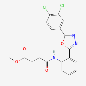 molecular formula C19H15Cl2N3O4 B11068951 Methyl 4-{2-[5-(3,4-dichlorophenyl)-1,3,4-oxadiazol-2-YL]anilino}-4-oxobutanoate 