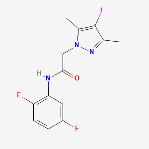 molecular formula C13H12F2IN3O B11068959 N-(2,5-difluorophenyl)-2-(4-iodo-3,5-dimethyl-1H-pyrazol-1-yl)acetamide 