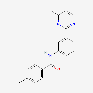 4-methyl-N-[3-(4-methylpyrimidin-2-yl)phenyl]benzamide