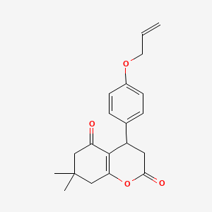 molecular formula C20H22O4 B11068985 7,7-dimethyl-4-[4-(prop-2-en-1-yloxy)phenyl]-4,6,7,8-tetrahydro-2H-chromene-2,5(3H)-dione 