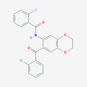 N-[7-(2-chlorobenzoyl)-2,3-dihydro-1,4-benzodioxin-6-yl]-2-iodobenzamide