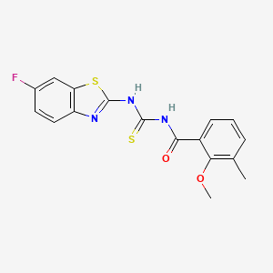 N-[(6-fluoro-1,3-benzothiazol-2-yl)carbamothioyl]-2-methoxy-3-methylbenzamide