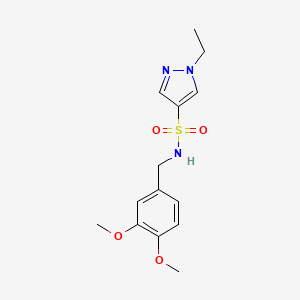 molecular formula C14H19N3O4S B11069037 1H-Pyrazole-4-sulfonamide, N-[(3,4-dimethoxyphenyl)methyl]-1-ethyl- 