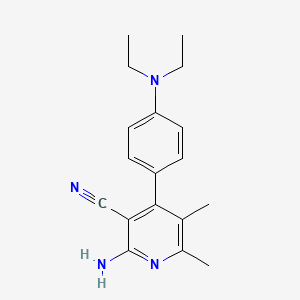 molecular formula C18H22N4 B11069045 2-Amino-4-[4-(diethylamino)phenyl]-5,6-dimethylpyridine-3-carbonitrile 