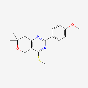 2-(4-methoxyphenyl)-7,7-dimethyl-4-(methylsulfanyl)-7,8-dihydro-5H-pyrano[4,3-d]pyrimidine