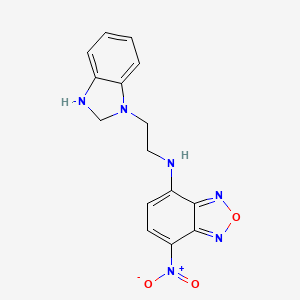 molecular formula C15H14N6O3 B11069084 N-[2-(2,3-dihydro-1H-benzimidazol-1-yl)ethyl]-7-nitro-2,1,3-benzoxadiazol-4-amine 