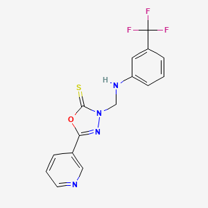 5-(pyridin-3-yl)-3-({[3-(trifluoromethyl)phenyl]amino}methyl)-1,3,4-oxadiazole-2(3H)-thione