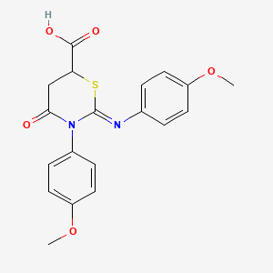 molecular formula C19H18N2O5S B11069141 (2Z)-3-(4-methoxyphenyl)-2-[(4-methoxyphenyl)imino]-4-oxo-1,3-thiazinane-6-carboxylic acid 