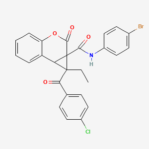 N-(4-bromophenyl)-1-[(4-chlorophenyl)carbonyl]-1-ethyl-2-oxo-1,7b-dihydrocyclopropa[c]chromene-1a(2H)-carboxamide